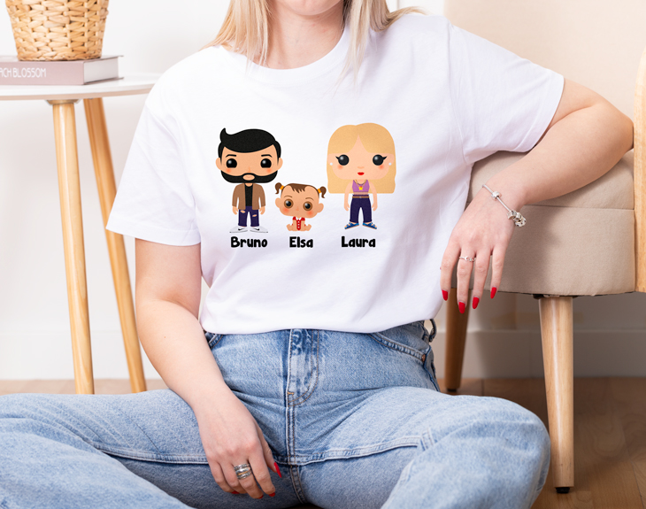 T shirt personnalisé bouclier Famille Funko MadeInGift