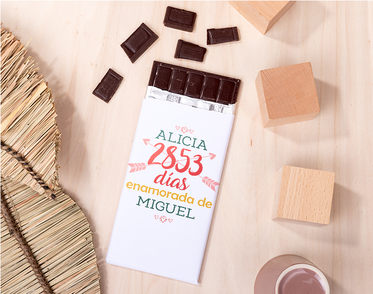 Tableta de chocolate "Días enamorados" - Regalo Original