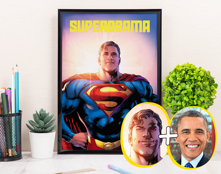 Superman print with your face - Made In Gift