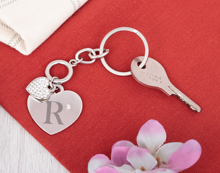 Porte-clés Initiale Personnalisé Femme - Résine Avec Paillettes, Papillon, Pour Sac, Clés Voiture (11,5 Cm) - 3