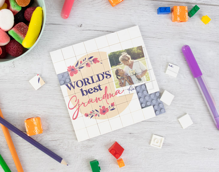 Personalised Minifigures With Custom Building Bricks Photo Block
