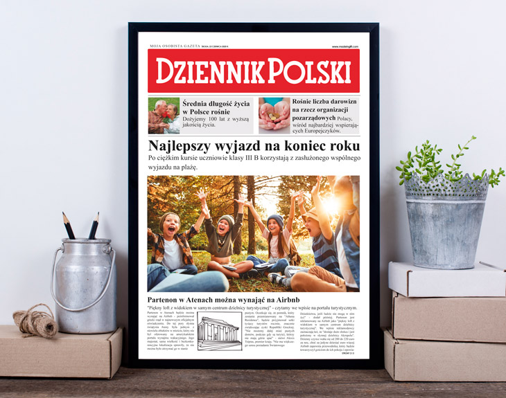 Gazety Z Kalendarzem Na 2020 Strona główna gazety, personalizowana z ramką. MadeinGift