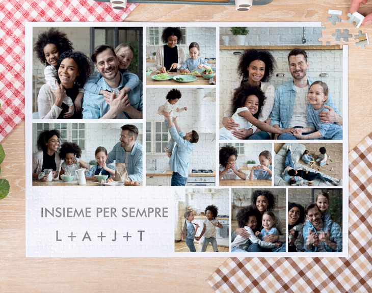 Puzzle Personalizzato In Legno Con Tua Foto - Scegli 300/500/1000/1500 Pezzi - Regalo Ideale Per Famiglia E Matrimonio