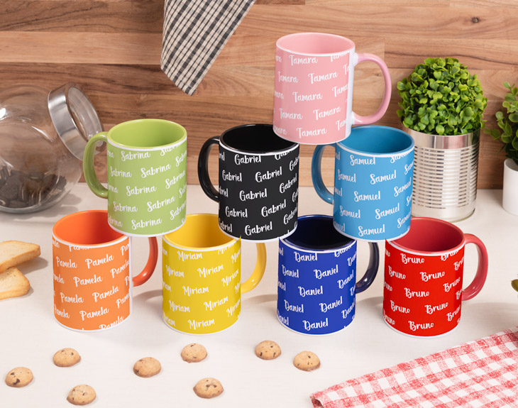 Tasse Personnalisable Pompiers Avec Nom - Céramique Blanche, 330ml, Design Feu